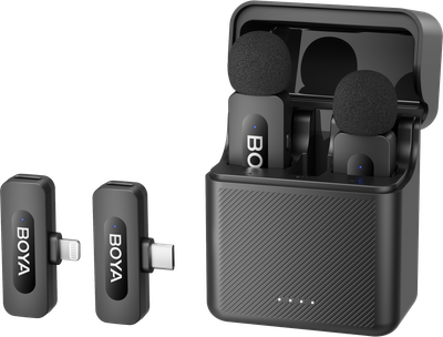 Беспроводной петличный микрофон Boya BY-V3 combo Type-C/Lightning Black