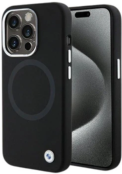 Etui plecki BMW Signature Liquid Silicone MagSafe do Apple iPhone 15 Pro Max Black (3666339144678)
