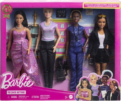 Набір ляльок Mattel Barbie Career Жінки в кіно 4 шт + аксесуари 26-29 см 4583110 (6947731056378)