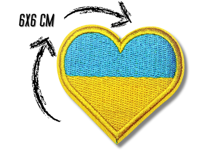 Аппликация FROM FACTORY APURK2 для одежды нашивка Сердце Флаг Украины №2/6х6см