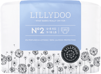 Эко-подгузники Lillydoo Premium Baby Care 2 размер ( 4-8 кг) Box 25 шт