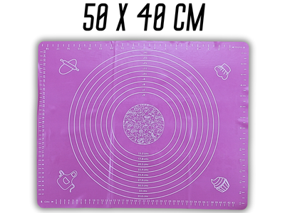 Килимок FROM FACTORY TST для тіста силіконовий з розміткою 50х40см Малиновий
