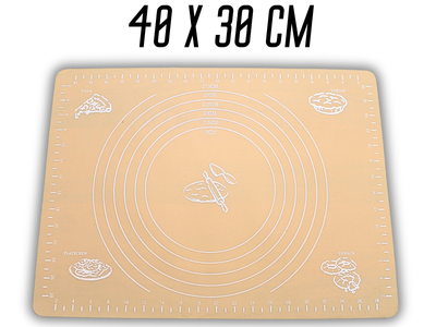 Килимок FROM FACTORY TSC для тіста силіконовий з розміткою 40х30см Персиковий