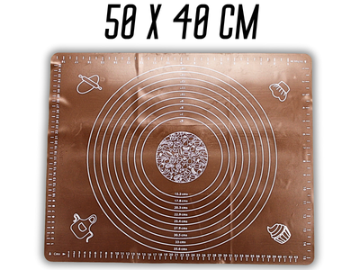 Килимок FROM FACTORY TST для тіста силіконовий з розміткою 50х40см Коричневий