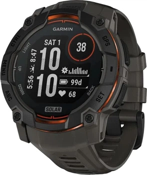 Смарт-годинник Garmin Instinct 3 50mm Solar Black with Charcoal Band (010-02935-00) Refurbished