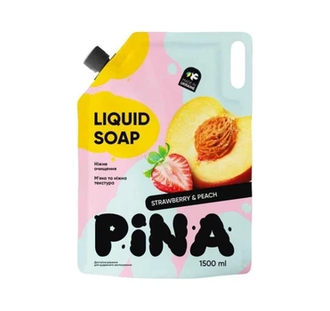 Рідке мило ТМ "PINA" Strawberry and peach 1500 мл дой-пак