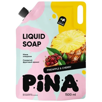Мило рідке PINA 1,5л дой-пак Pineapple and cherry