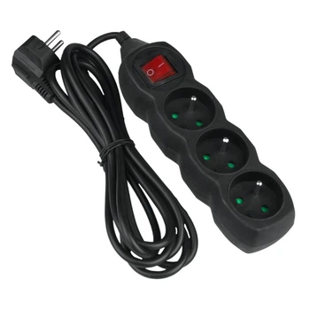 Мережевий фільтр з вимикачем DPM PP17 3 розетки 5 м чорний (5903332589142)