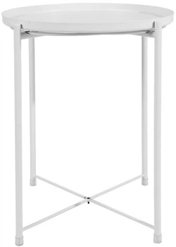 Stolik okrągły Hedo 55076 metalowy Biały (5904041106033)