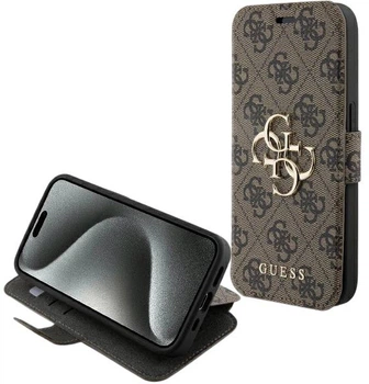 Etui Guess 4G Metal Logo do Apple iPhone 15 Pro Brown (3666339194444)