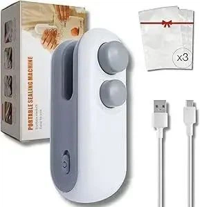 Мини-вакууматор для консервирования продуктов, USB Type-C с 3 вакуумными пакетами и магнитной конструкцией