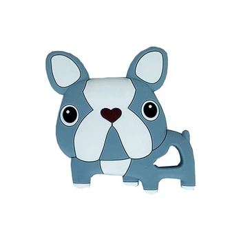 Силиконовый прорезыватель "Бульдожка" MGZ-0414(Grey) серый, 8х1х8 см