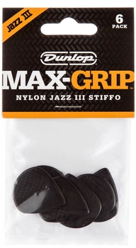 Медіатори Dunlop 471P3S Nylon Jazz III Stiffo Max Grip 3S Player's Pack (6 шт.)