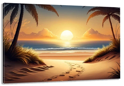 Картина на холсте Art Dekors Закат на пляже 40x80 см MLP 239