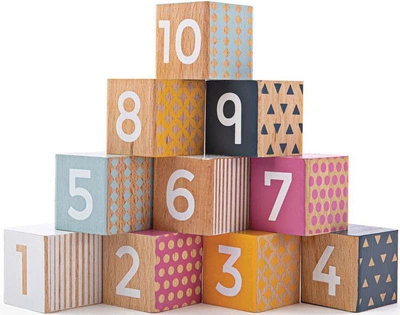 Набір дерев’яних кубиків Bigjigs з цифрами 10 елементів 32004 (0691621800041)