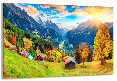 Картина на холсте Art Dekors Домики в горах 30x60 см MLP 194
