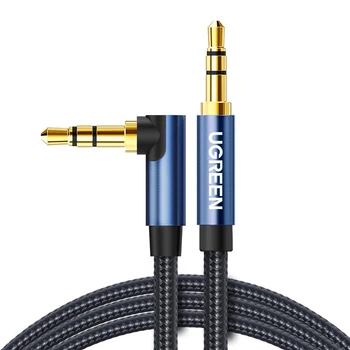 Аудиокабель UGREEN AV112, 3.5mm Male to 3.5mm Male, nylon braid, 2m, Blue UGR-60181