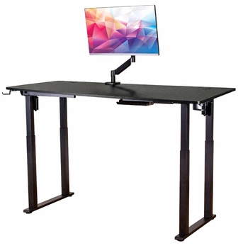 Стол с электрорегулировкой высоты Двухмоторный Flexi Tech Black Carbon 160x65 см 28047