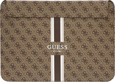 Torba na laptopa Guess 4G Printed Stripes 14" Brązowy (3666339120535)