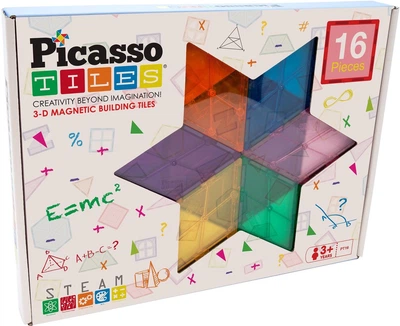 Магнітні блоки Picasso Tiles Геометрія 16 елементів PT16 (0817338021979)