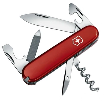 Ніж складаний, мультитул Victorinox Sportsman (84мм, 13 функцій), червоний, блістер 0.3803.B1