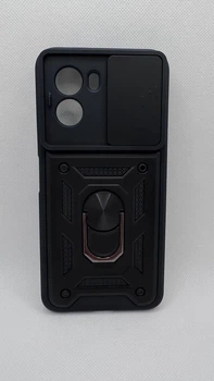 Противоударный чехол Defense Ring для Xiaomi Poco M7 4G / Poco M7 Plus с кольцом Черный