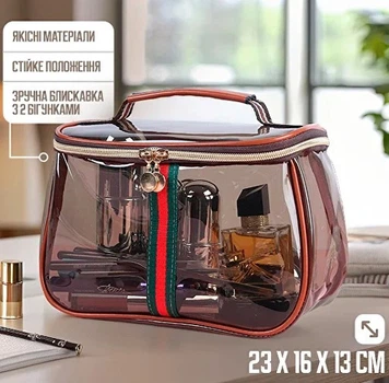 Дорожная косметичка органайзер для косметики, 23×16×13 см из прочного водонепроницаемого ПВХ