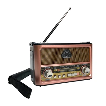 Радіоприймач FM портативний Golon RX-BT087 колонка Bluetooth з ліхтариком флешка USB карта microSD Rose gold