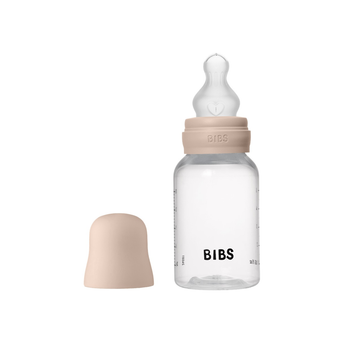 Детская пластиковая бутылочка BIBS Baby Bottle Round Silicone 150 мл Slow Flow (медленный поток) Baby Blue