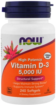 Вітамін D3 Now Foods Вітамін D3 5000 МО 240 желатинових капсул (733739003737)