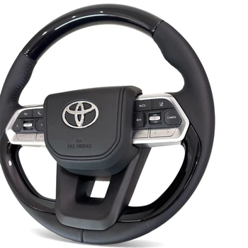Кермо для Toyota Highlander. Без підігріву. Стиль LC300. Рояльний лак. Кнопки та логотип хром.