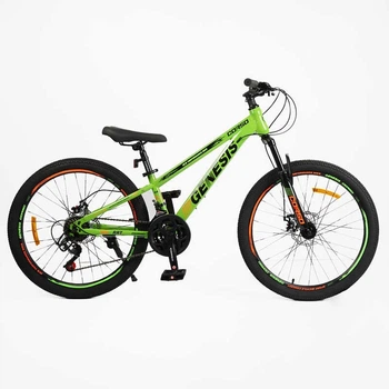 Велосипед двоколісний спортивний Corso G-24377 «Genesis» (колеса Ø24"/резина, рама: 11"/сталь, швидкостей: 21, обладнання SunRun)