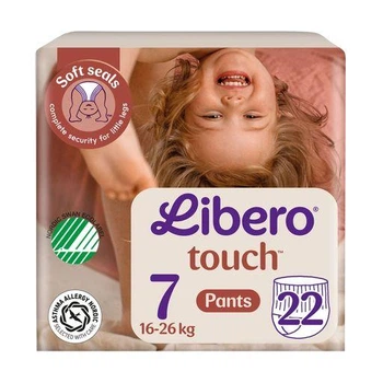 Подгузники трусики для детей Libero Touch 7 (16-26 кг) 22 шт