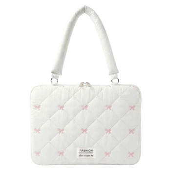 Сумка Puffy Bows TPU противоударная для MacBook 13-15 белая