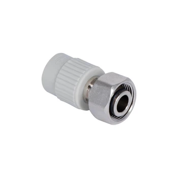 Муфта комбінована Thermo Alliance Євроконус PPR 20х3/4'' ВР з латунним штоком, сіра (SD00051637)