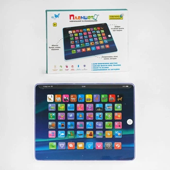 Дитячий інтерактивний планшет WToys (озвучка українською): алфавіт, логічні загадки, скоромовки та музика