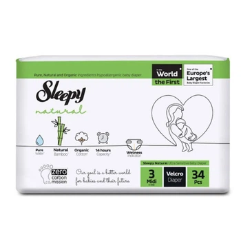 Подгузники детские Sleepy Natural midi 3 (4-9 кг) 34 шт.