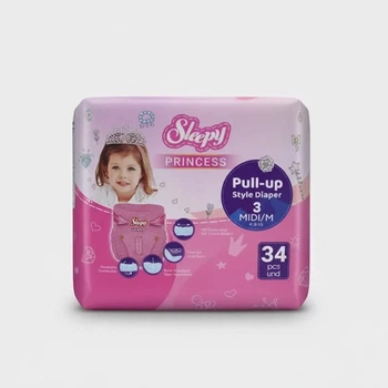 Подгузники-трусики детские Sleepy Princess midi 3 (4-9 кг) 34 шт.