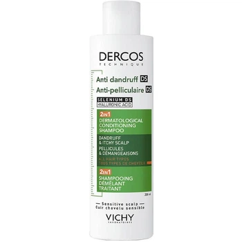 Шампунь-кондиціонер для волосся Vichy Dercos 2в1 від лупи для всіх типів волосся та подразненої шкіри голови 200мл