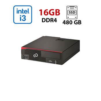 Компьютер Fujitsu Esprimo D556 E85+ SFF / Intel Core i3-6100 (2 (4) ядра по 3.7 GHz) / 16 GB DDR4 / 480 GB SSD / Intel HD Graphics 530 б/у