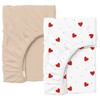 Набор простыней на резинке Cosas CHERRY HEARTS ранфорс 180x 200x20 2 шт (4822052399194)