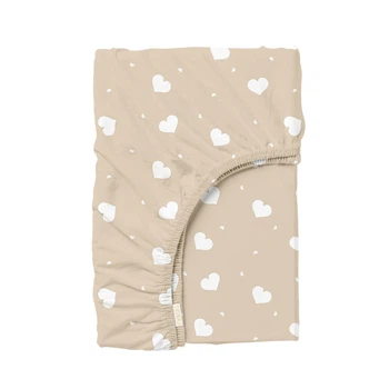 Простынь на резинке Cosas CREAM HEARTS Ранфорс 160х200х30 (4822052424070)