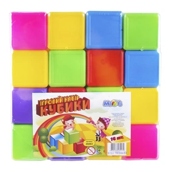 Детские пластиковые кубики MToys 05063, в наборе 16 штук
