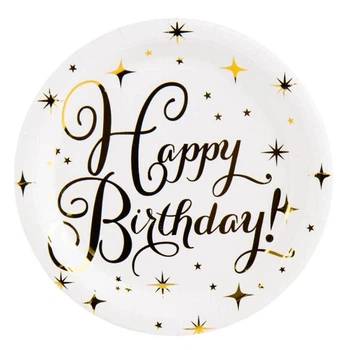 Набор тарелок «Happy Birthday», 10 шт, 18 см 9092-010 Золотой