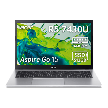 Ноутбук Acer Aspire Go 15 AG15-42P-R0ST (NX.J7XEU.007) Pure Silver / 15.6" IPS / AMD Ryzen 5 7430U / RAM 16 ГБ / SSD 512 ГБ / LAN