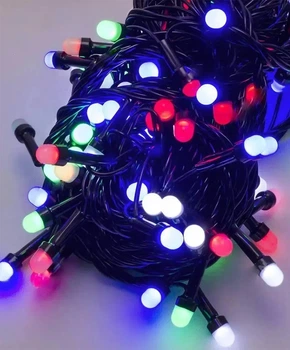 Уличная гирлянда 100LED 10м, черный каучук провод 2.2мм от сети Мульти-свет (SZ-1420-54)