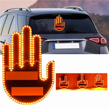Светодиодная LED панель Ладонь с 3 жестами для заднего стекла авто с пультом дистанционного управления + 3 батарейки AA