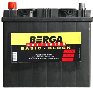Автомобильный аккумулятор BERGA Basic-Block 60Ah (+/-) ASIA (510EN) (560413051)