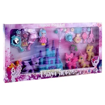 Пони игровой набор Horse Play Set (6 фигурок пони, 1 фигурка принцессы, аксессуары, в коробке) MIC HF1008