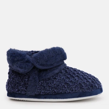 Жіночі домашні капці-чобітки утеплені з хутром Beppi 2193081 36 23 см Navy Blue (7000002510524)